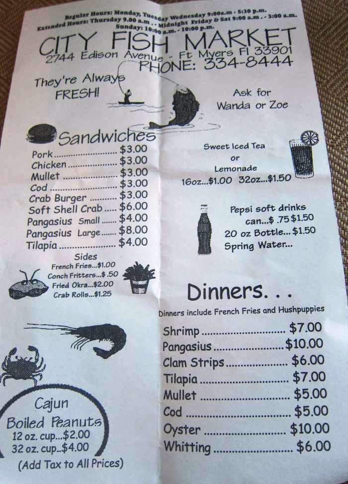 City Fish Market - Fort Myers, FL menu_pic