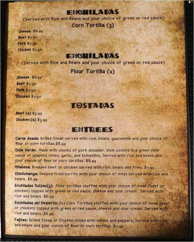 Coyote's Mexican Restaurant - Orem, UT menu_pic