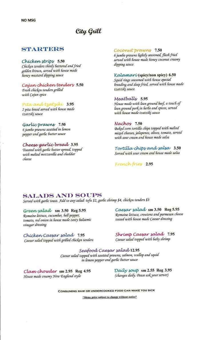 City Grill - Bellingham, WA menu_pic