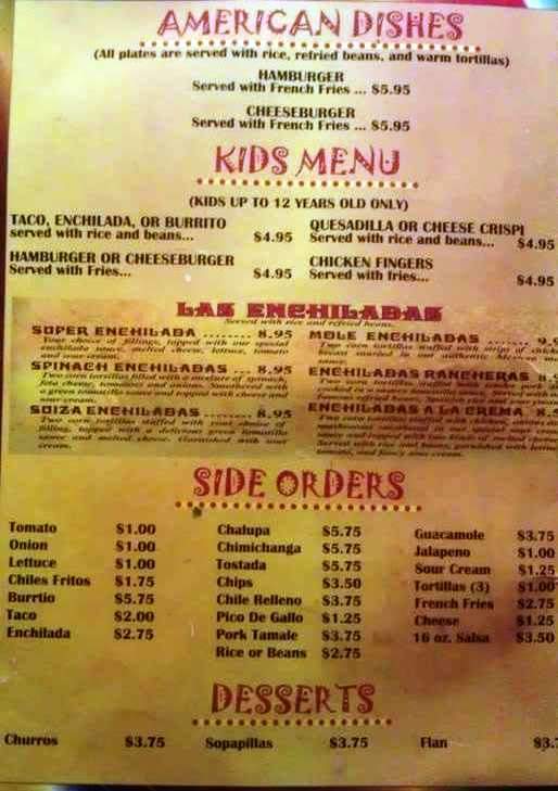 El Tequilas Mexican Restaurant - Melbourne, FL menu_pic