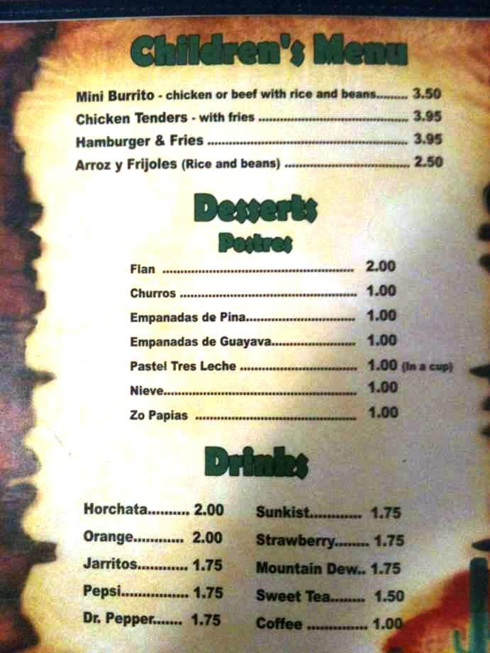 El Paiso - Panama City, FL menu_pic