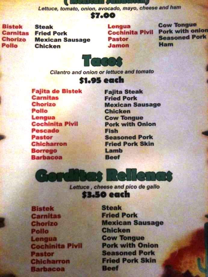 El Paiso - Panama City, FL menu_pic