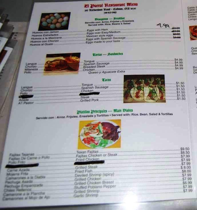El Parral - Calhoun, GA menu_pic