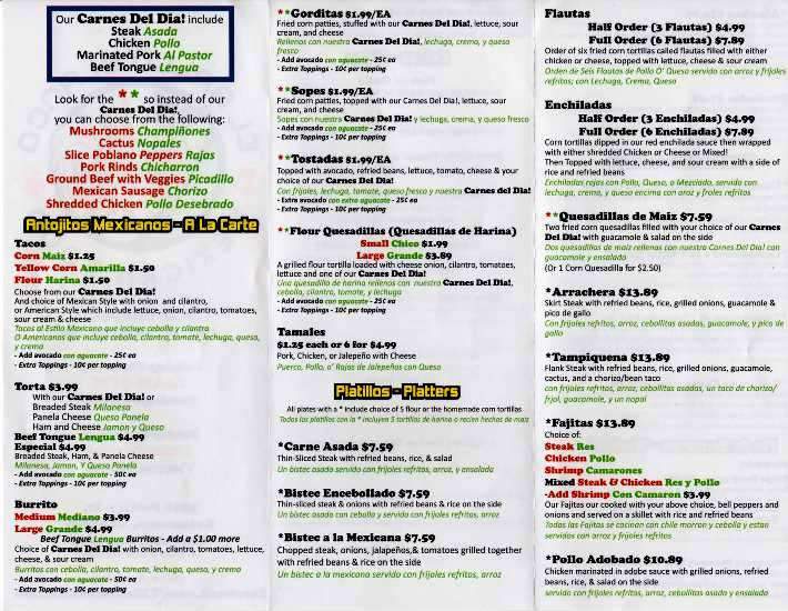 El Gallo Blanco - Kalamazoo, MI menu_pic