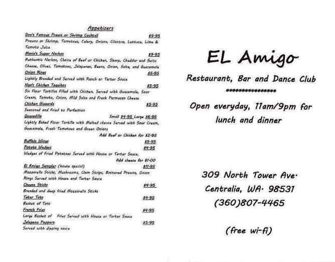 El Amigo - Centralia, WA menu_pic