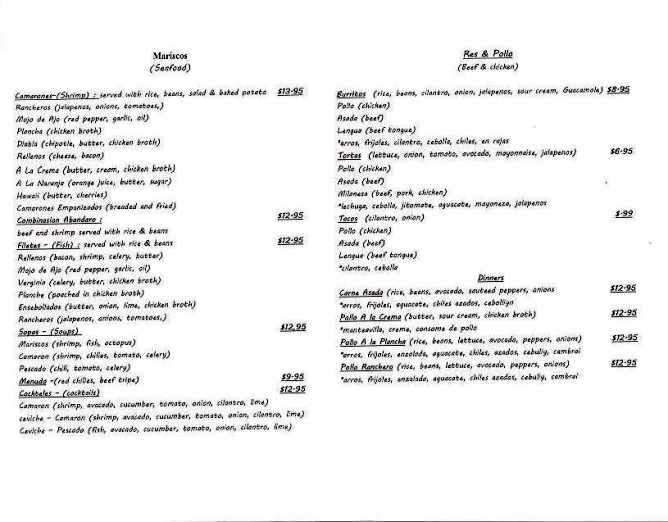 El Amigo - Centralia, WA menu_pic