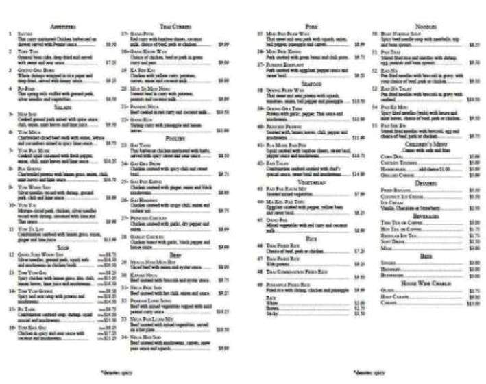Fusions Thai - Mount Shasta, CA menu_pic