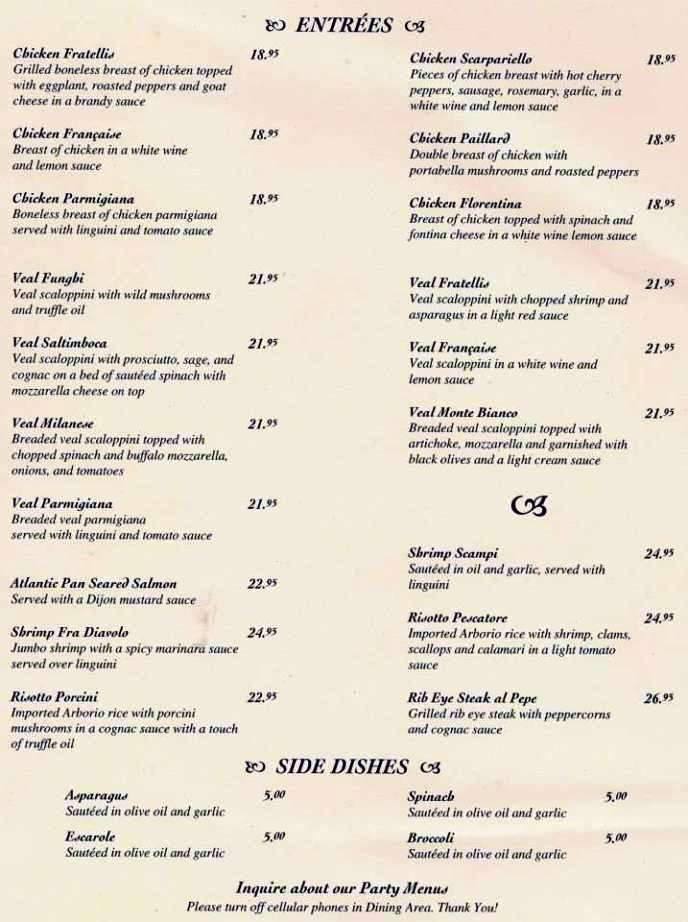 Fratelli's of Martinsville - Martinsville, NJ menu_pic