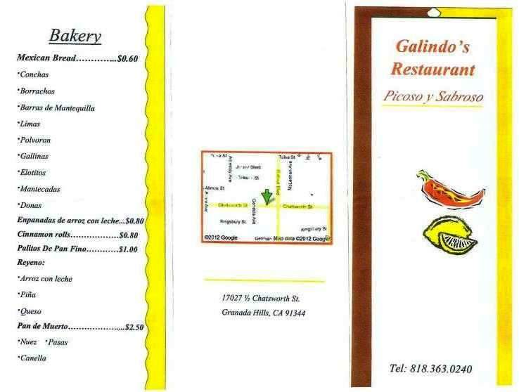 Galindo's Restaurant - Granada Hills, CA menu_pic