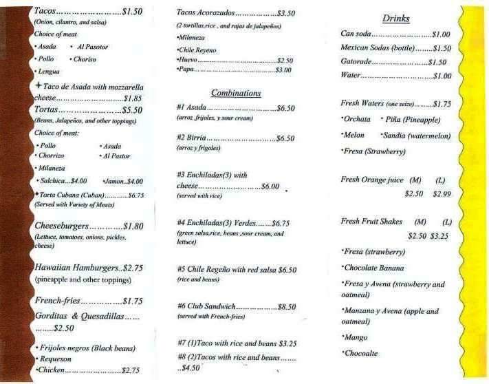 Galindo's Restaurant - Granada Hills, CA menu_pic
