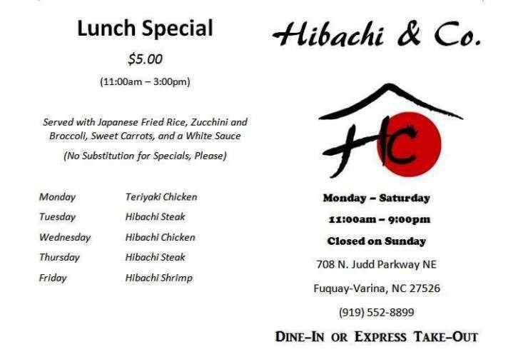 Hibachi Company - Fuquay Varina, NC menu_pic