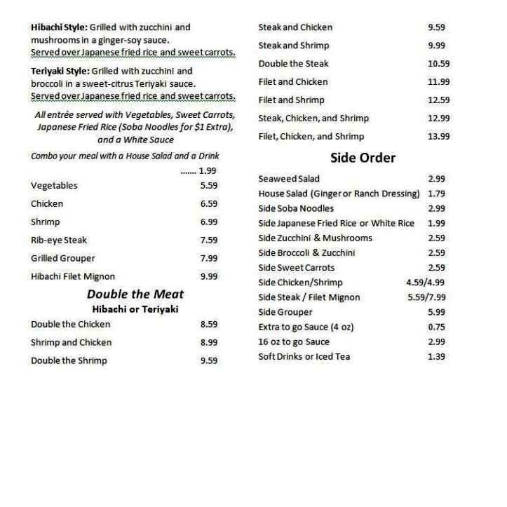 Hibachi Company - Fuquay Varina, NC menu_pic