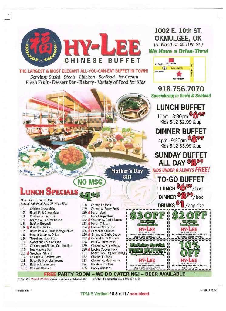 Hy-Lee Chinese Buffet - Okmulgee, OK menu_pic