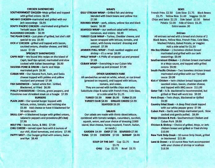 Kick n' Back CAFE - Silver Springs, FL menu_pic