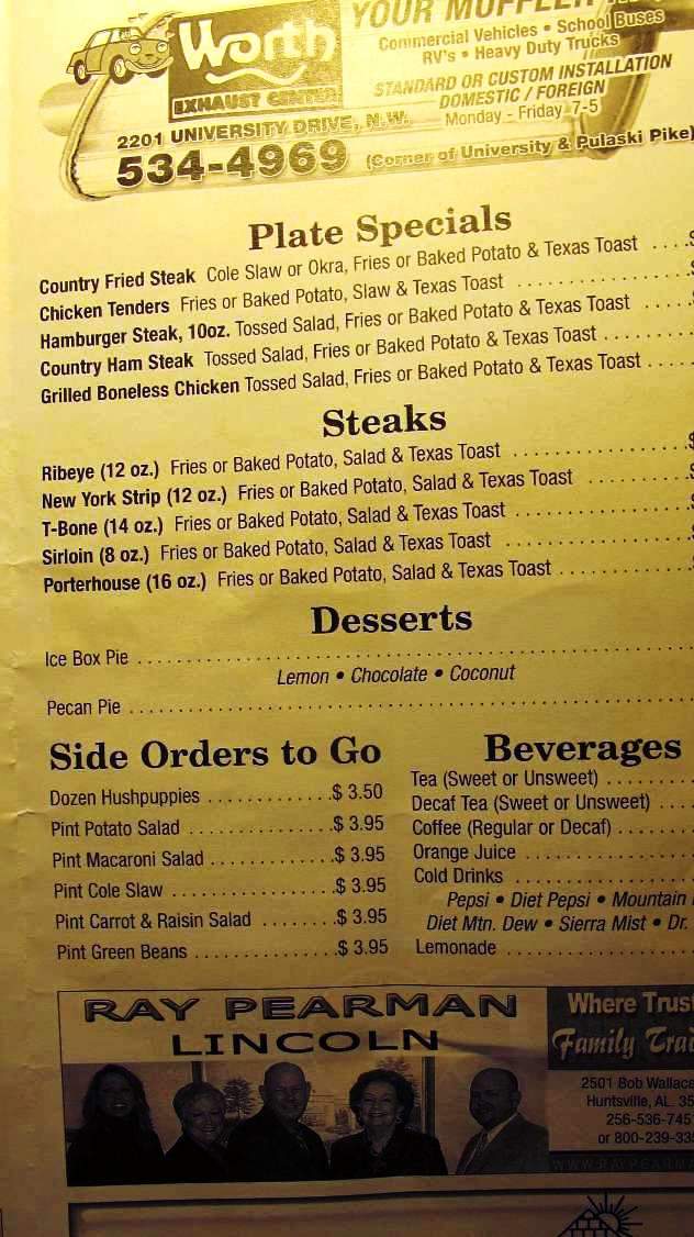 Libby's Catfish and Diner - Madison, AL menu_pic