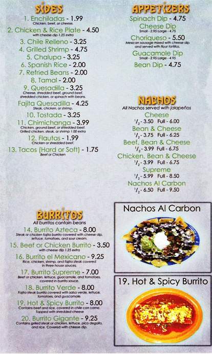 Las Margaritas - Opelika, AL menu_pic