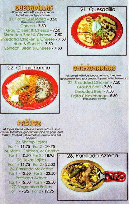 Las Margaritas - Opelika, AL menu_pic