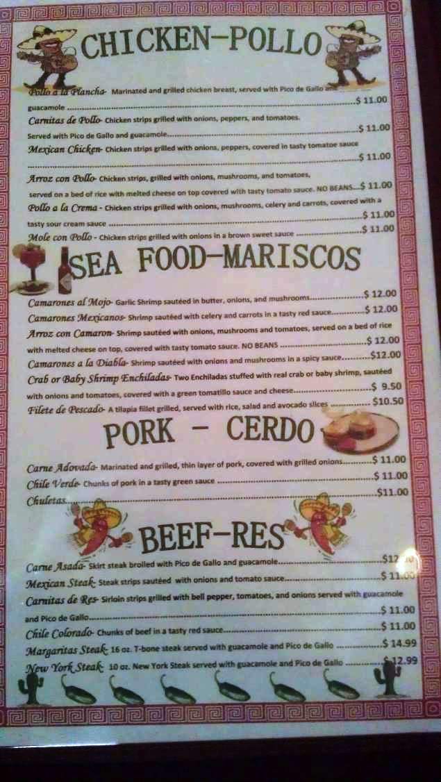 Las Margaritas Mexican Restaurant - Melbourne, FL menu_pic