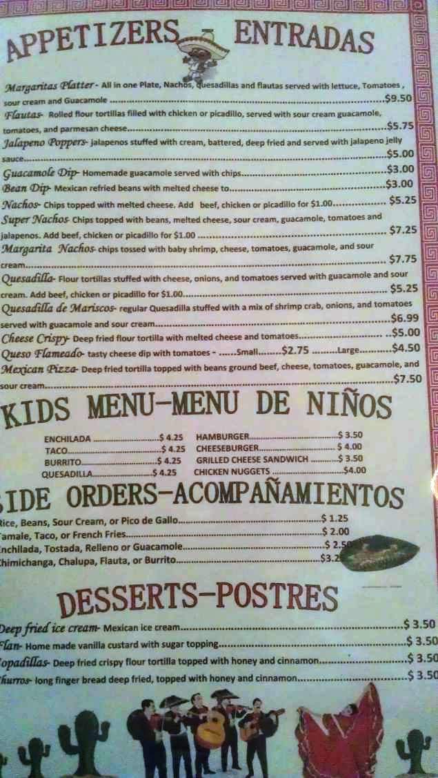 Las Margaritas Mexican Restaurant - Melbourne, FL menu_pic