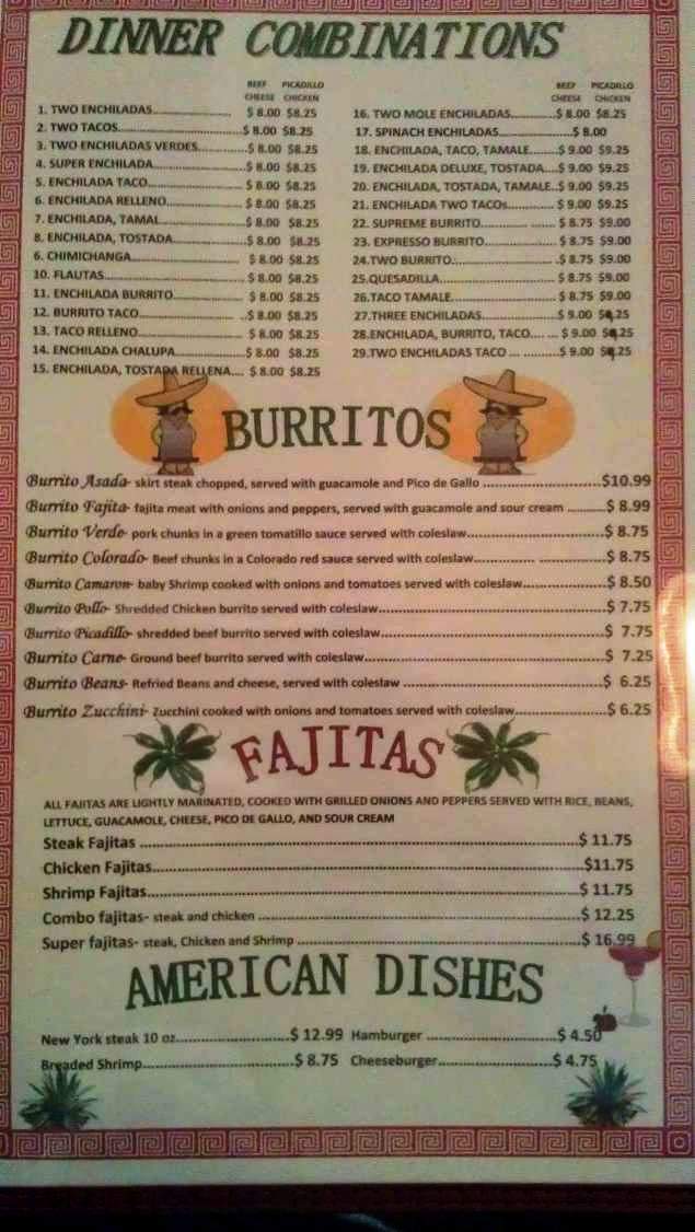 Las Margaritas Mexican Restaurant - Melbourne, FL menu_pic