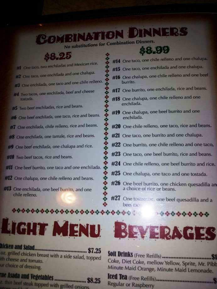 La Cascada - Noblesville, IN menu_pic