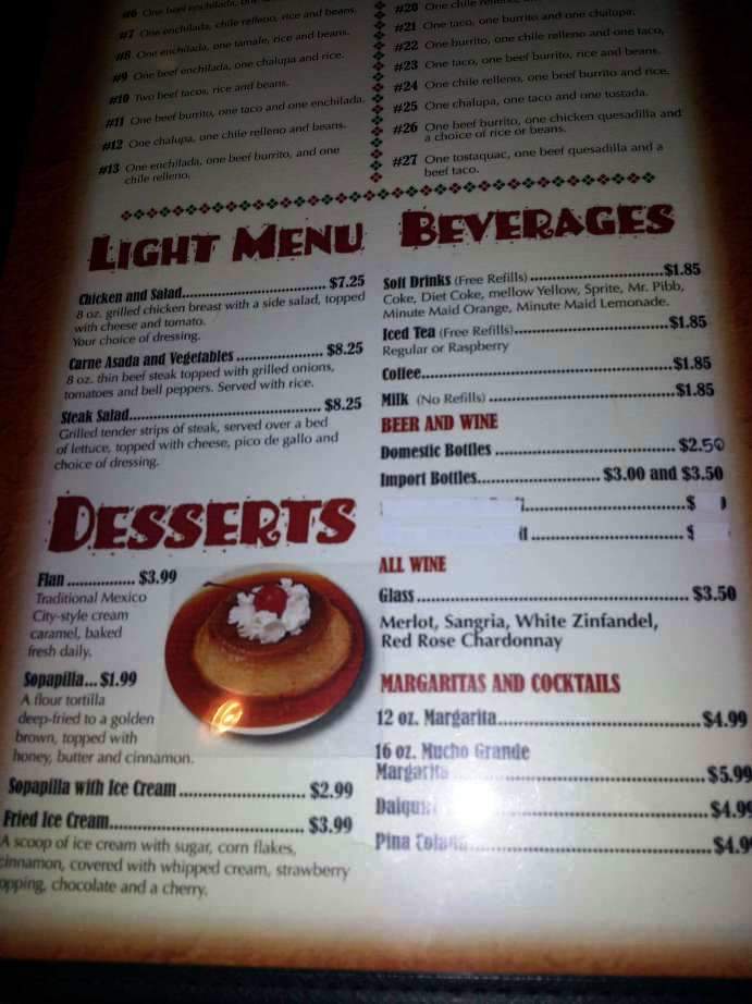 La Cascada - Noblesville, IN menu_pic