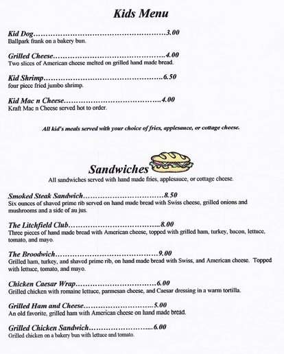 LaRay's - Litchfield, MI menu_pic