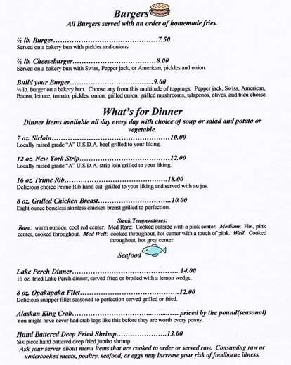 LaRay's - Litchfield, MI menu_pic