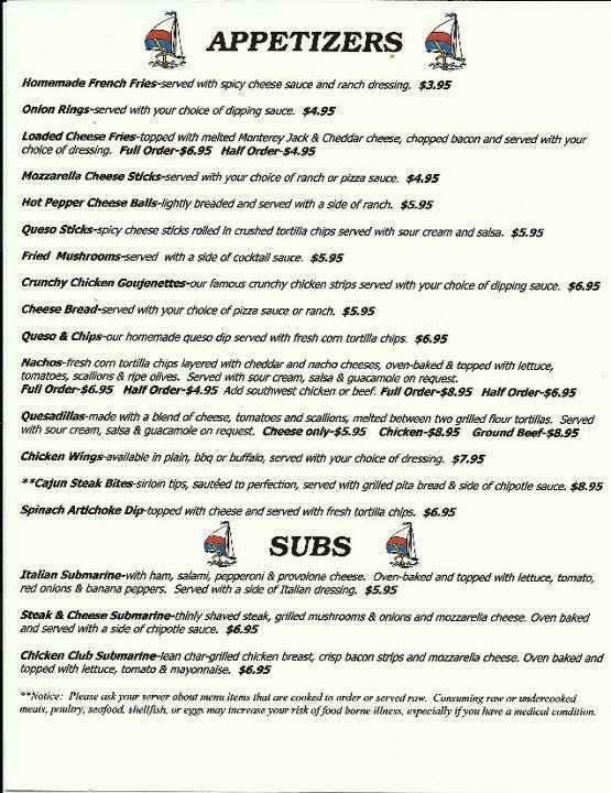 Lakeshore Bar and Grill - St Clair Shores, MI menu_pic