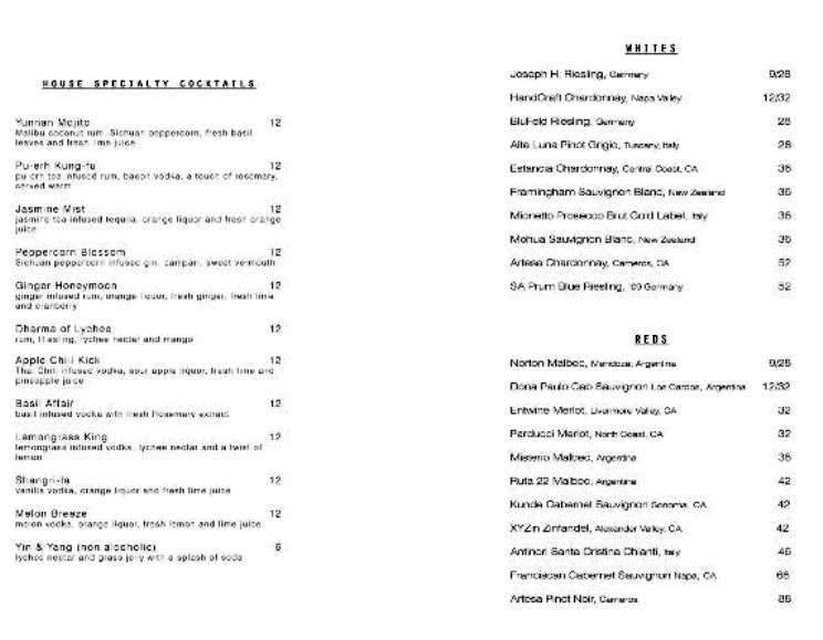Lotus Blue Restaurant Bar - New York, NY menu_pic