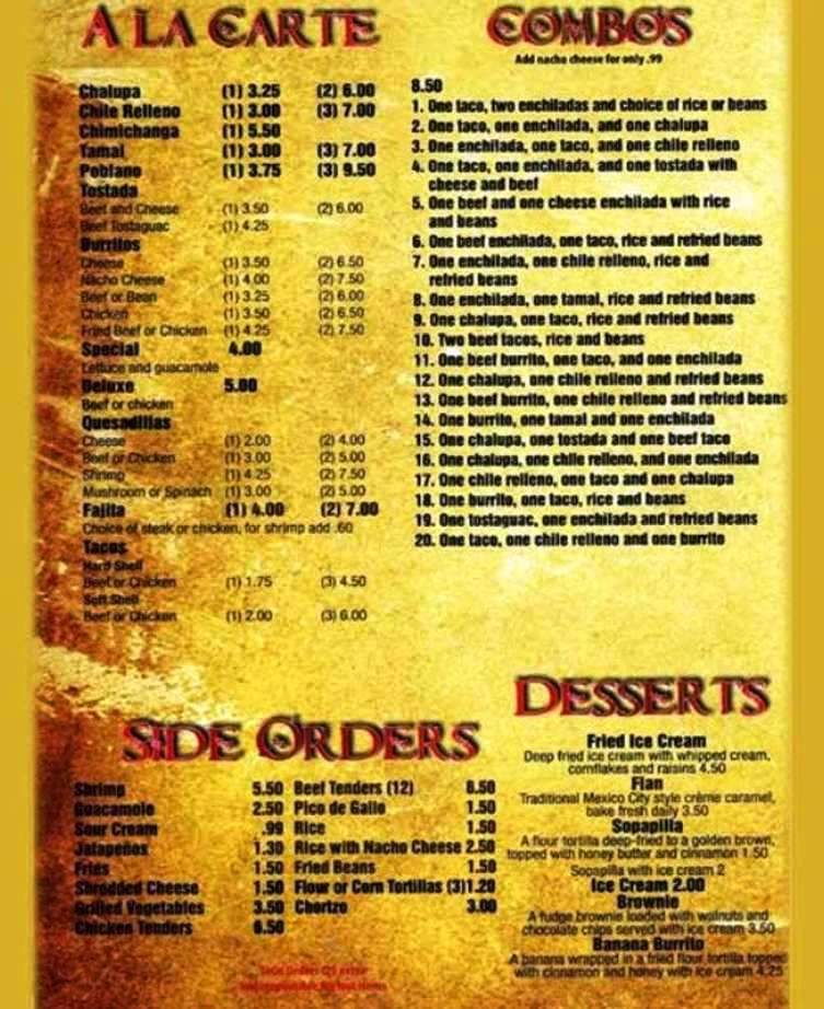 Mariachi Grill - Rochester, NY menu_pic