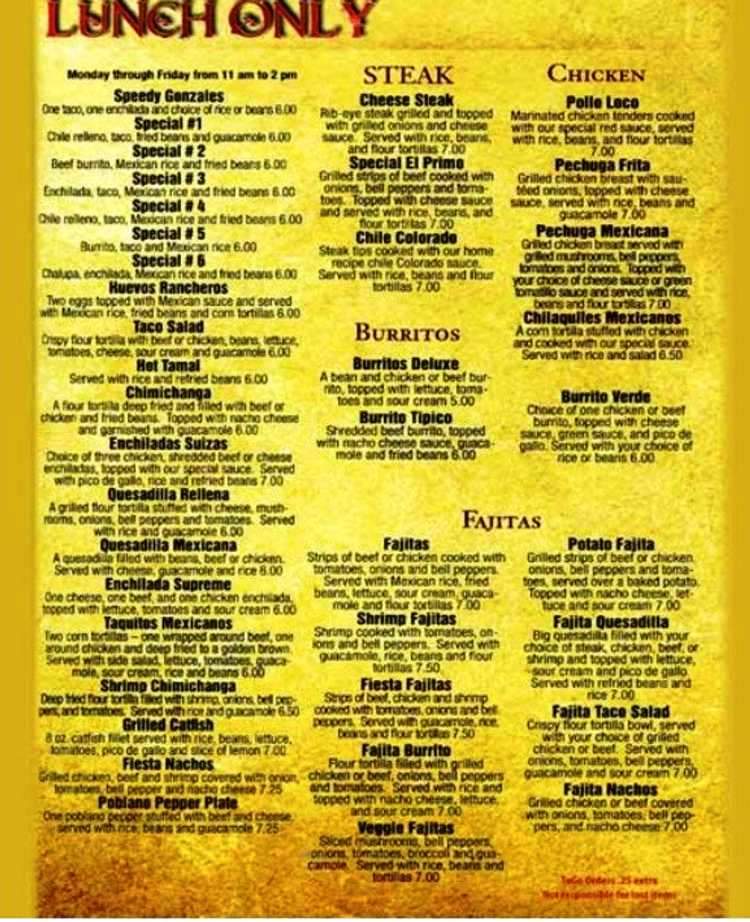 Mariachi Grill - Rochester, NY menu_pic