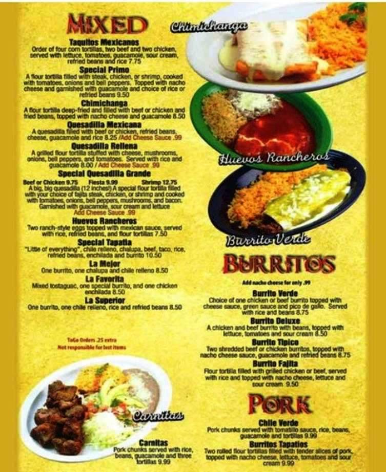 Mariachi Grill - Rochester, NY menu_pic