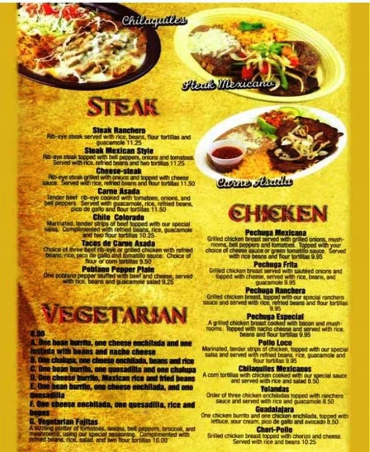 Mariachi Grill - Rochester, NY menu_pic