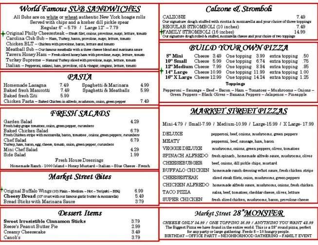 Market Street Pizza - Fort Mill, SC menu_pic