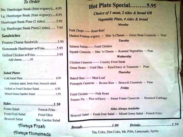 Menu of Northside Cafe in Tifton, GA 31794