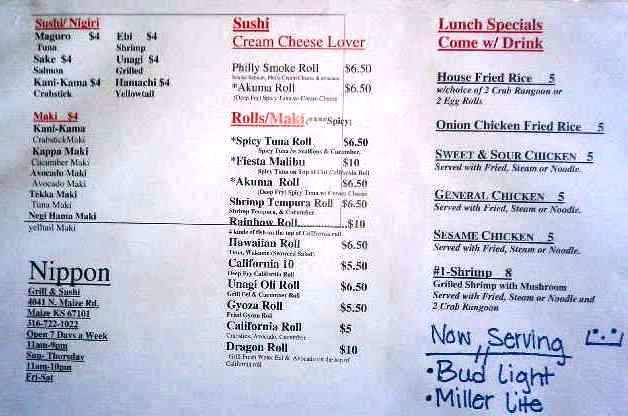 Nippon Grill Sushi - Maize, KS menu_pic