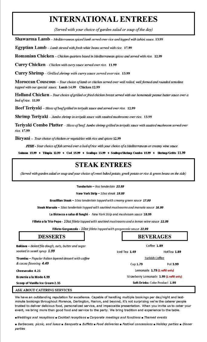 Olde Europe - Florence, SC menu_pic