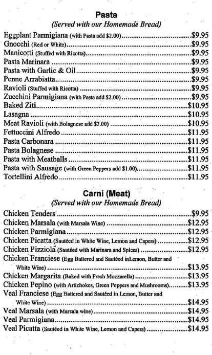 Pepinos Italian Kitchen - Burtonsville, MD menu_pic