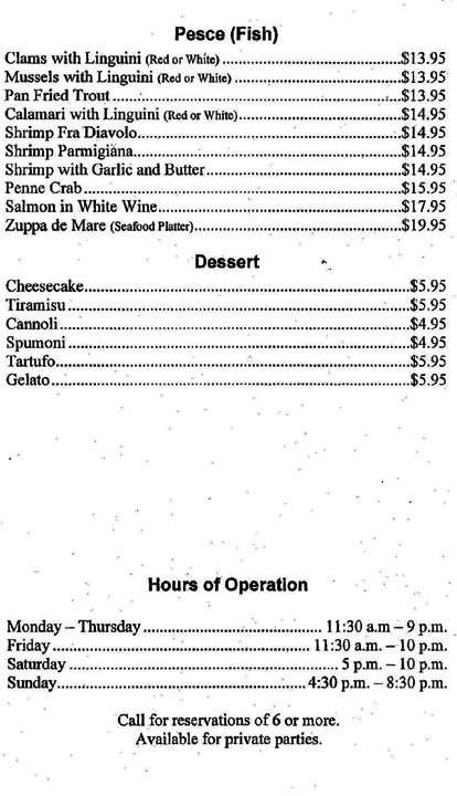 Pepinos Italian Kitchen - Burtonsville, MD menu_pic