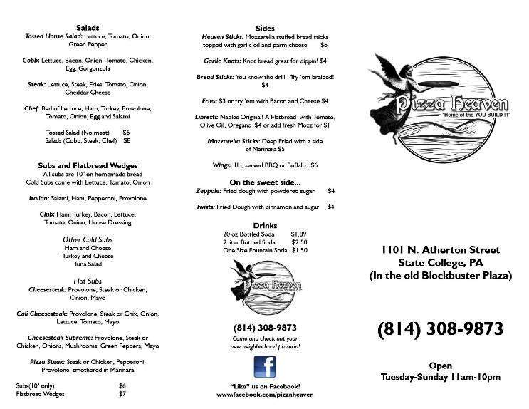 Pizza Heaven - State College, PA menu_pic