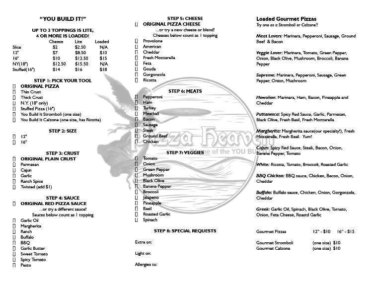 Pizza Heaven - State College, PA menu_pic