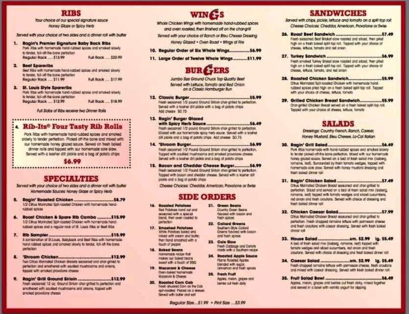 Ragin' Grill - St Petersburg, FL menu_pic