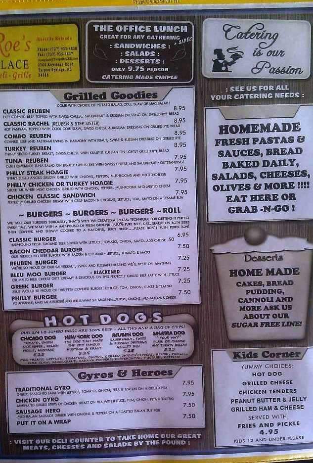 Roes Place - Tarpon Springs, FL menu_pic
