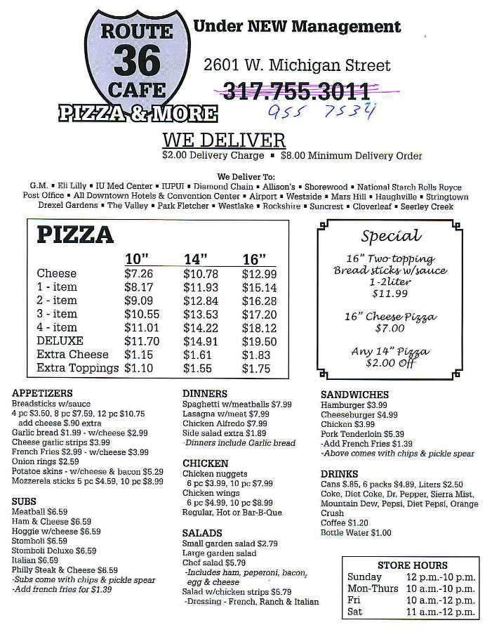 Route 36 Pizza - Indianapolis, IN menu_pic