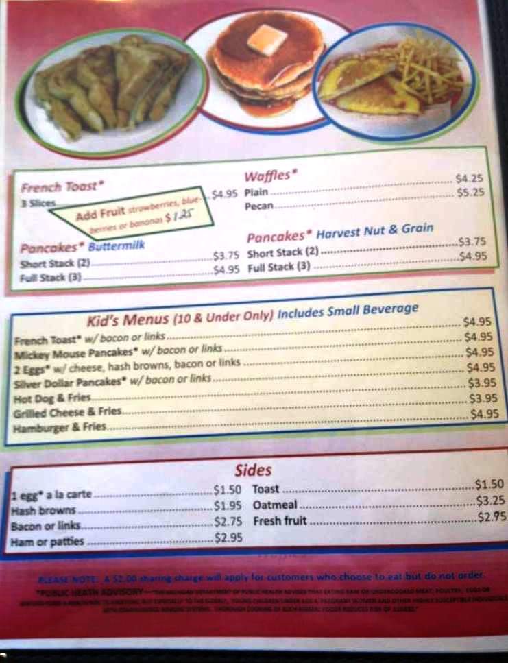 Ruthie's Diner - St Joseph, MI menu_pic