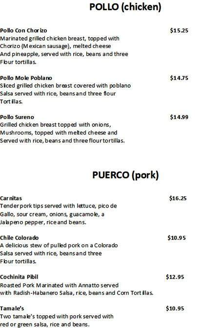 Red Iguana - Kingston, NH menu_pic