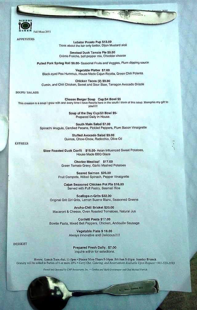 Rizzos Diner - Memphis, TN menu_pic