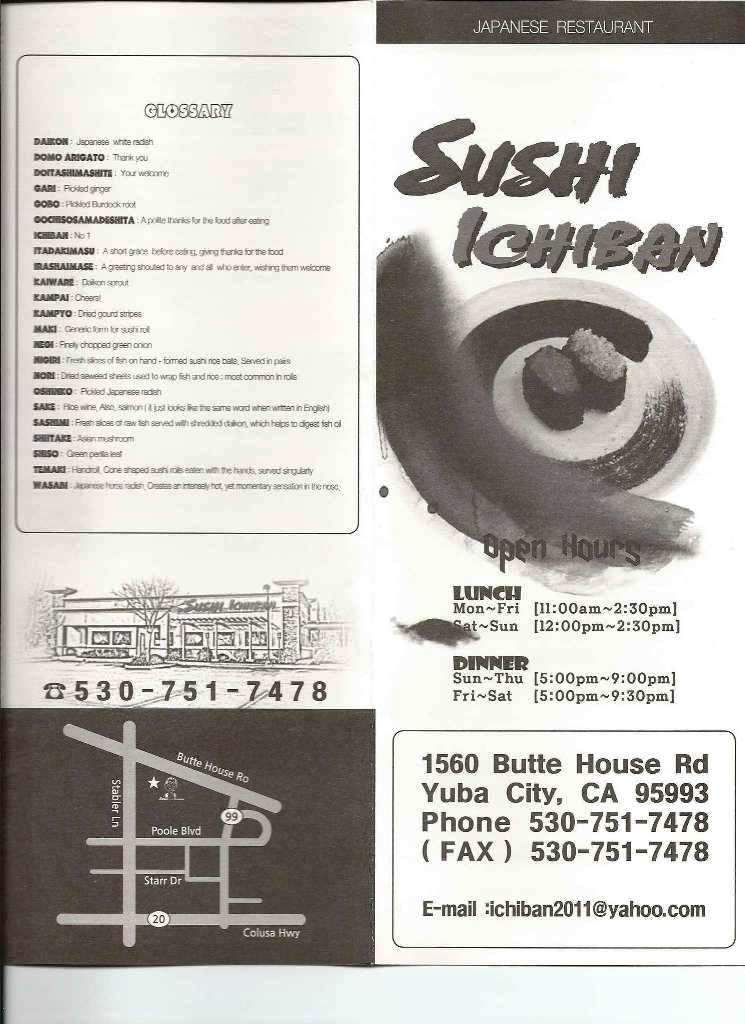 Sushi Ichiban - Yuba City, CA menu_pic