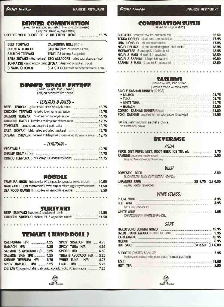 Sushi Ichiban - Yuba City, CA menu_pic
